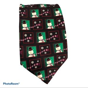 Holidays Snowman Festive Silk Tie